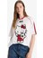 Coool Hello Kitty Oversize Geniş Kalıp V Yaka Baskılı Kısa Kollu Tişört F9182AX25AU 4