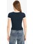 Fitted Bisiklet Yaka Ribana Kısa Kollu Tişört F9823AX25AU 6
