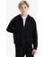 Erkek Çocuk Kapüşonlu Basic Düz Okul Fermuarlı Sweatshirt X7382A625WN 1