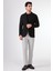 Siyah Balıksırtı Desen Torba Cep Slim Fit Erkek Ceket 3
