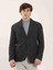 Koyu Gri Melanj Erkek Slim Fit Mono Yaka Ceket 2