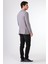 Gri Erkek Slim Fit Balıksırtı Desenli Mono Yaka Ceket 4