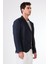 Lacivert Mono Yaka Slim Fit Erkek Ceket 3