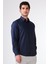 Lacivert Erkek Slim Fit Klasik Yaka Uzun Kol Gömlek 2