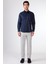 Lacivert Erkek Slim Fit Klasik Yaka Uzun Kol Gömlek 3