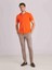 Turuncu Erkek Slim Fit Küba Yaka Kısa Kol Gömlek 3