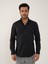 Slim Fit Gömlek Yaka Siyah Erkek Gömlek DU1999011029 3