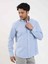 Regular Fit Düğmeli Yaka Mavi Erkek Gömlek DU1234013010 4