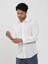 Beyaz Erkek Slim Fit Düz Klasik Yaka Uzun Kol Gömlek 3
