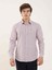 Bordo Erkek Slim Fit Çizgili Brent Yaka Uzun Kol Gömlek 1