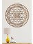 Kahverengi Ahşap Yaşam Çiçeği Sri Yantra Dekoratif Tablo 1