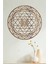 Kahverengi Ahşap Yaşam Çiçeği Sri Yantra Dekoratif Tablo 2