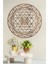 Kahverengi Ahşap Yaşam Çiçeği Sri Yantra Dekoratif Tablo 4
