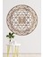 Kahverengi Ahşap Yaşam Çiçeği Sri Yantra Dekoratif Tablo 5