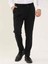 Siyah Erkek Slim Fit Çizgili Klasik Pantolon 4