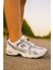 Günlük Unisex Beyaz Siyah Sneaker Kaymaz Yüksek Taban Desenli Triko Bağcıklı Koşu Spor Ayakkabı 2