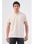 Ekru Polo Yaka Pamuklu Düz Renk Slim Fit Erkek T-shirt 1