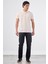 Ekru Polo Yaka Pamuklu Düz Renk Slim Fit Erkek T-shirt 2