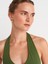 91476 Halter Yaka Midi Elbise-Koyu Haki 3