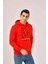 Kırmızı Erkek Regular Fit Kapüşonlu Sweatshirt 2