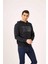 Lacivert Erkek Regular Fit Baskılı Kapüşonlu Sweatshirt 3