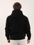 Siyah Erkek Oversize Düz Pamuklu Kapüşonlu Sweatshirt 5