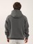 Antrasit Erkek Oversize Düz Pamuklu Kapüşonlu Sweatshirt 5