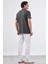 Antrasit Polo Yaka Pamuklu Düz Renk Slim Fit Erkek T-shirt 6