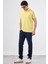 Sarı Polo Yaka Pamuklu Düz Renk Slim Fit Erkek T-shirt 6