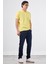 Sarı Polo Yaka Pamuklu Düz Renk Slim Fit Erkek T-shirt 7