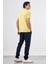 Sarı Polo Yaka Pamuklu Düz Renk Slim Fit Erkek T-shirt 8