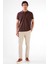Kahve Polo Yaka Pamuklu Düz Renk Slim Fit Erkek T-shirt 3