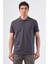 Antrasit Polo Yaka Pamuklu Düz Renk Slim Fit Erkek T-shirt 4
