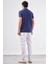 Lacivert Polo Yaka Pamuklu Düz Renk Slim Fit Erkek T-shirt 8