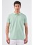 Mint Yeşili Polo Yaka Pamuklu Düz Renk Slim Fit Erkek T-shirt 1