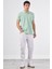 Mint Yeşili Polo Yaka Pamuklu Düz Renk Slim Fit Erkek T-shirt 3