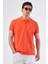 Kırmızı Polo Yaka Pamuklu Düz Renk Slim Fit Erkek T-shirt 1