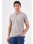 Gri Polo Yaka Pamuklu Düz Renk Slim Fit Erkek T-shirt 1
