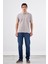 Gri Polo Yaka Pamuklu Düz Renk Slim Fit Erkek T-shirt 2