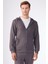 Antrasit Fermuar Kapamalı Kapüşonlu Erkek Regular Fit Sweatshirt 1