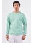Mint Yeşili Bisiklet Yaka Regular Fit Erkek Sweatshirt 1