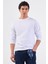 Beyaz Bisiklet Yaka Regular Fit Erkek Sweatshirt 1