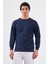 Lacivert Bisiklet Yaka Regular Fit Erkek Sweatshirt 1