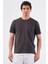 Antrasit Bisiklet Yaka Pamuklu Düz Renk Slim Fit Erkek T-shirt 5