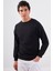 Siyah Bisiklet Yaka Regular Fit Erkek Sweatshirt 1