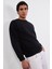 Siyah Bisiklet Yaka Regular Fit Erkek Sweatshirt 4