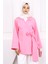 Pembe Yan Bağlamalı Kimono 1