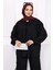 Siyah Ön Bağlamalı Bürümcük Kimono Pantolonlu Takım 3