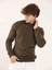 Haki Erkek Slim Fit Düz Klasik Yarım Balıkçı Yaka Triko 3