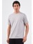 Gri Bisiklet Yaka Pamuklu Düz Renk Slim Fit Erkek T-shirt 1